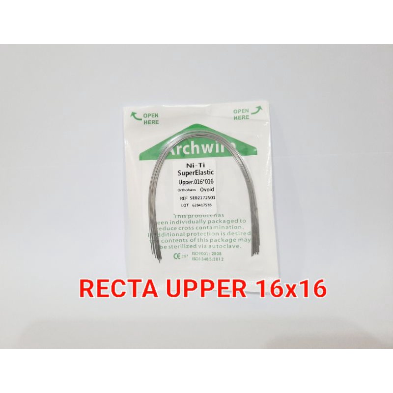 Dental niti Kawat Niti Recta kawat behel gigi Niti Recta 16x16 UPPER