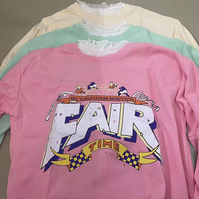 yikoo-Plus size sweater jaring tambal sulam sweatshirts korea wanita