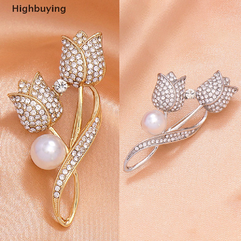 Hbid Fashion Zirkon Tulip Bros Pin Untuk Ransel Kerah Lapel Pin Aksesoris Perhiasan Hadiah Pesta Glory