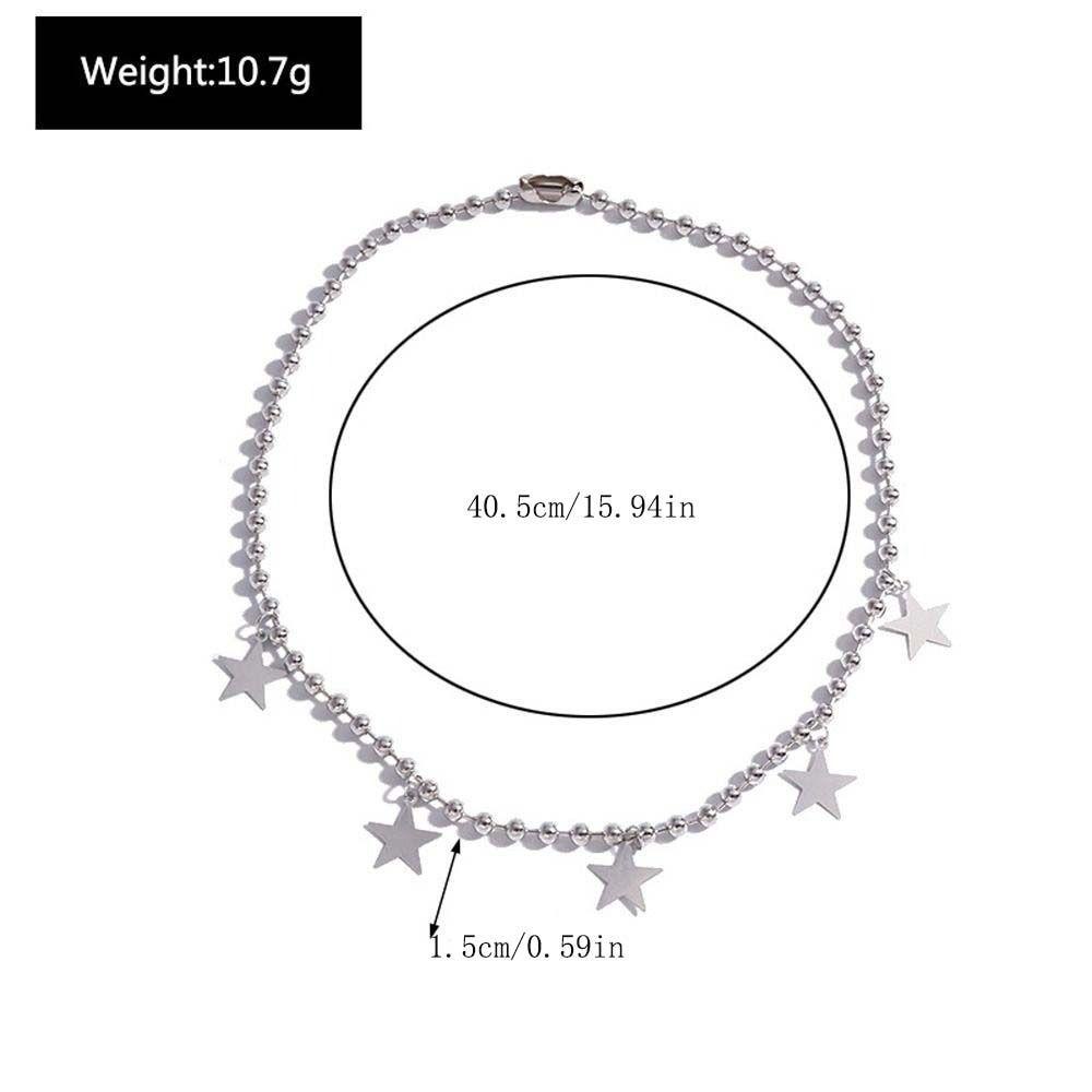 Mxbeauty Wanita Y2k Kalung Fashion Pesona Halus Niche Desain Gadis Hadiah Bintang Liontin Alloy Pentagram Rantai Sweater Chain