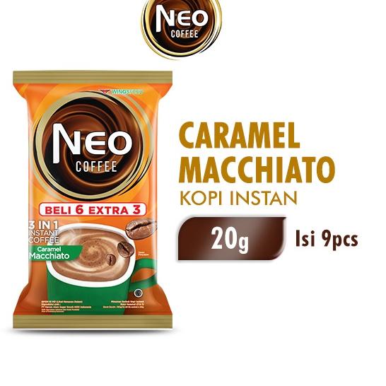 

♠ Neo Coffee Kopi Instan Caramel Machiato 20 gr x 9 (Isi 6+3)