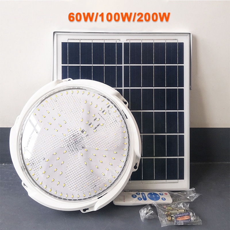 BELILCD Lampu Langit-langit Surya LED Lampu Solar Ceiling 100W/200W/300W Pencahayaan Dalam Ruangan Rumah Cahaya Putih Lampu Tenaga Surya Lampu Plafon Hias