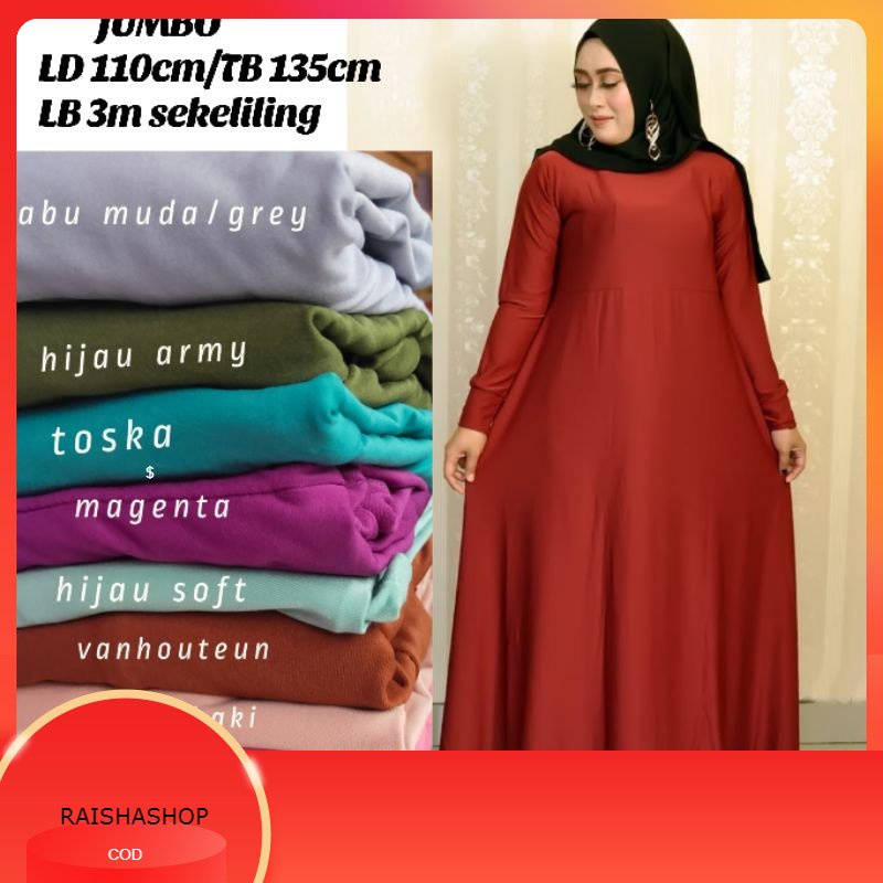 GAMIS LEBARAN RIKI KARSONO OLSHOP - GAMIS JUMBO JERSEY POLOS/GAMIS OVERSIZE/DRESS POLOS/GAMIS TERBAR