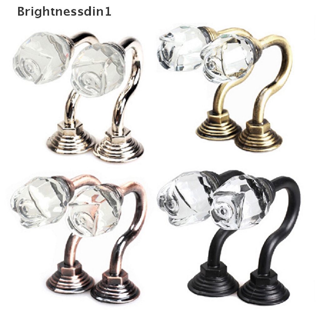 [Brightnessdin1] 2pcs Besar Logam Bola Kristal Tirai Kait Rumbai Dinding Ikat Belakang Gantungan Holder Curtain Tools Butik