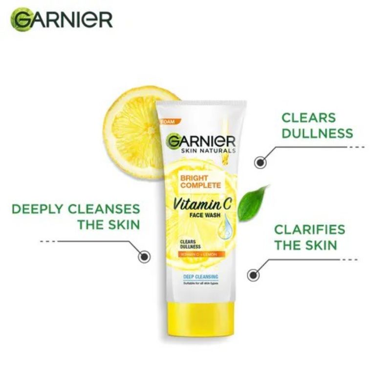 GARNIER Bright Complete Brightening Face Wash Foam 50ml || Scrub 50ml