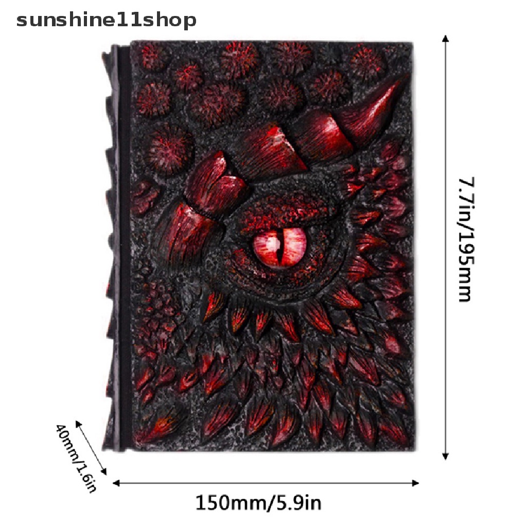 Sho Buku Tulis Sampul Naga 3D Unik Buatan Tangan Resin Ajaib Buku Akun 3D Naga Relief Diary Book Ukuran A5 Kualitas Tinggi N