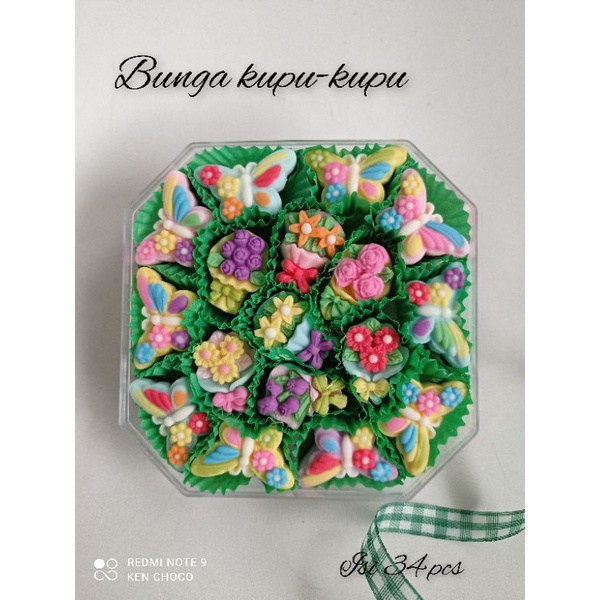 

coklat kupu kupu dan buket bunga