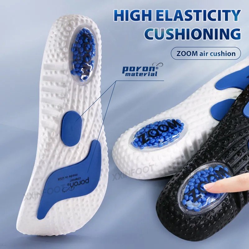 Air Cushion PU Elastic Insoles Shock Absorption Cushion Sol Super Lembut Untuk Pria dan Wanita