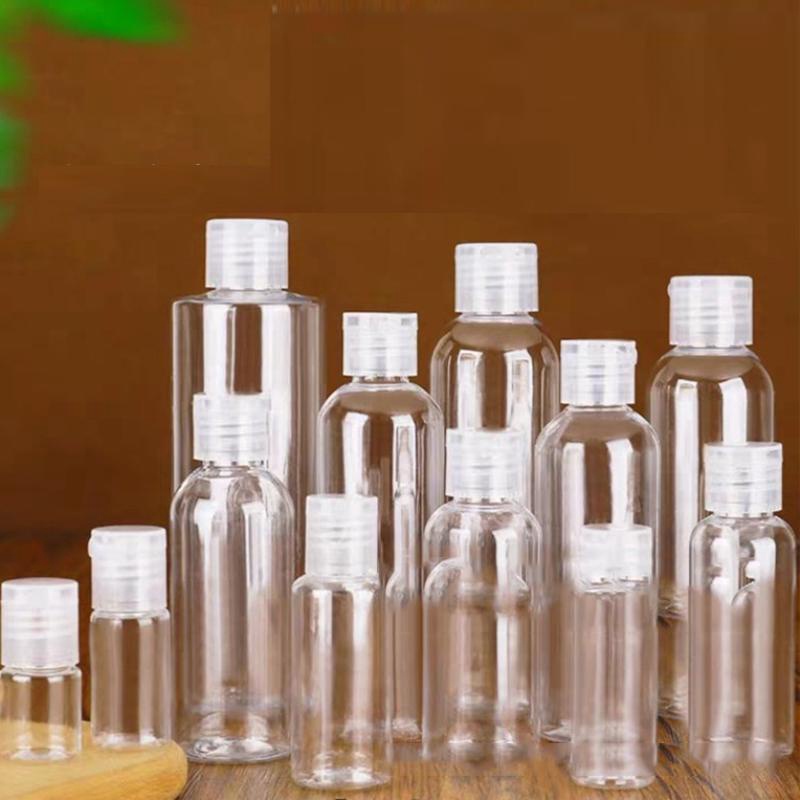 Botol Sampel Kosong Isi Ulang Portabel Model Tutup flip Transparan Untuk Sampo Hand Sanitizer Lotion Perjalanan