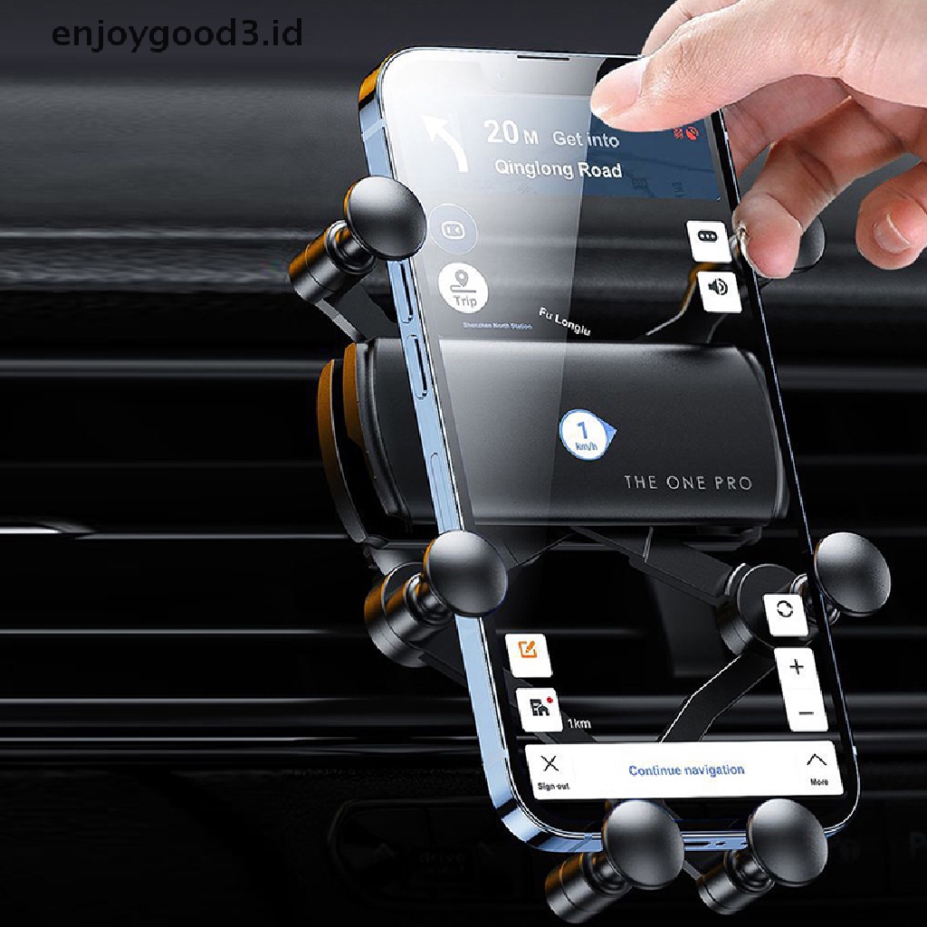 【 Rready Stock 】 Six Points Gravity Car Phone Holder Air Vent Universal GPS Clip Stand （ ID ）