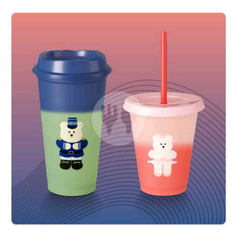 Tumbler Starbucks reusable changing colour bear nutcracker