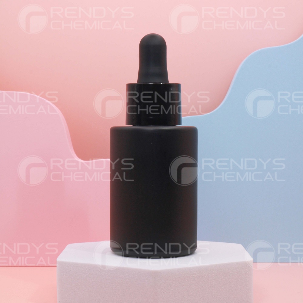 Botol Pipet Kaca Tebal Hitam Doff Bahu Datar 30ML / Botol Serum Hitam 30 ML / Pipette Bottle Black Doff Flat Shoulder