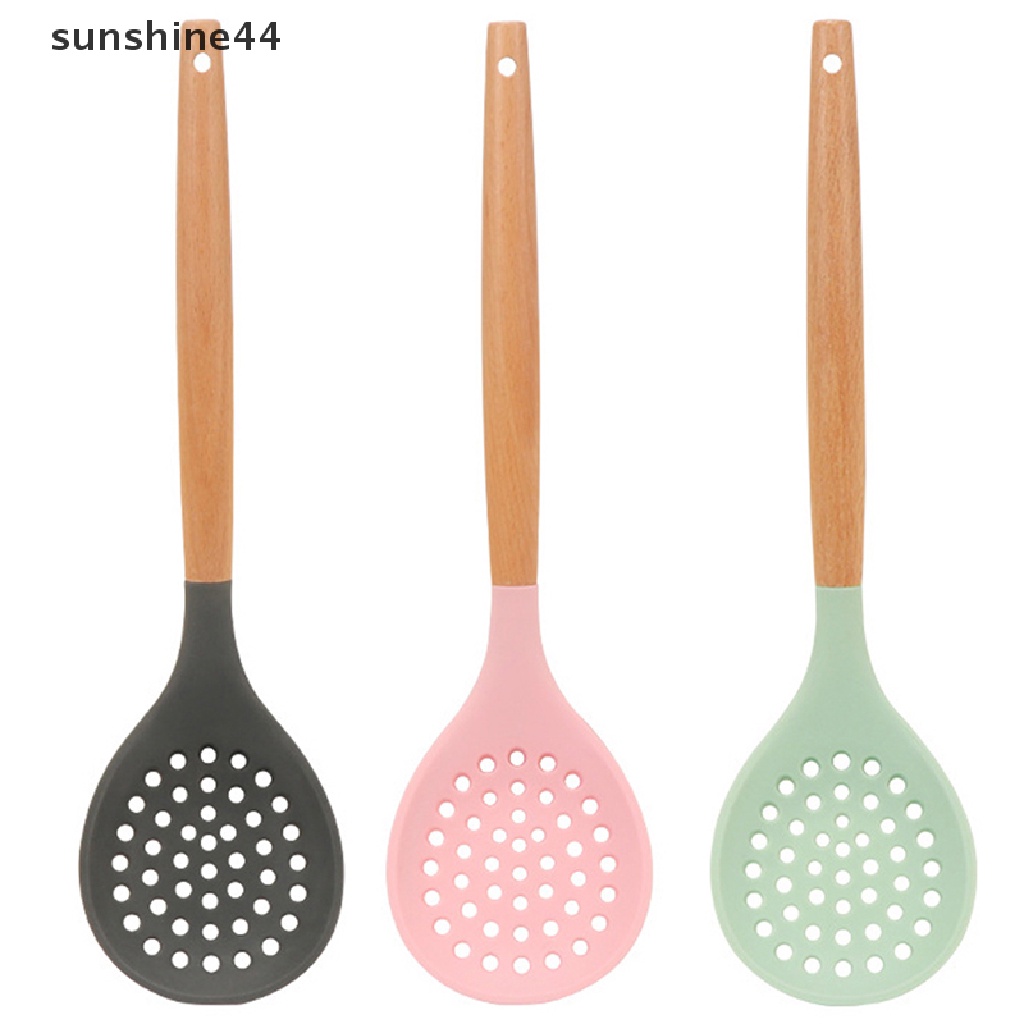 Sunshine 1Pc One-Piece Handle Silicone Colander Saringan Masak Alat Dapur ID