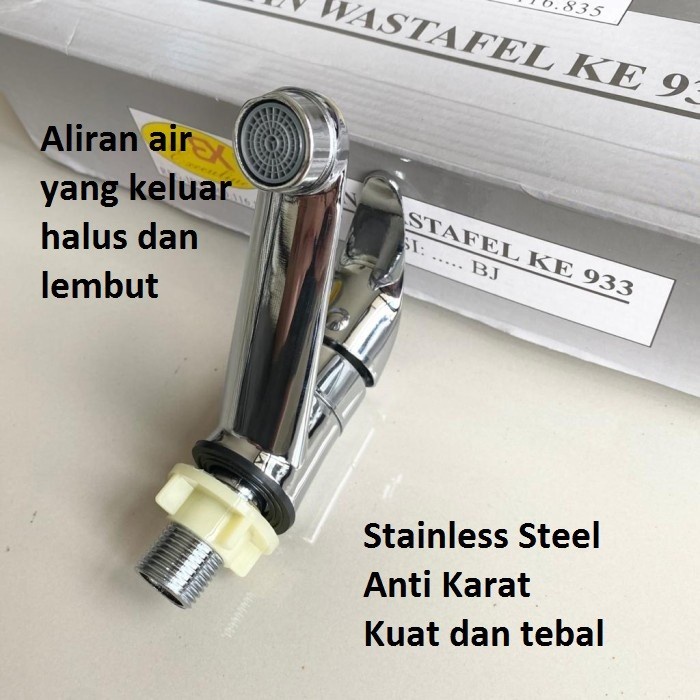 Kran Keran Air Washtafel Wastafel Stainless Steel Anti Karat Model Angkat Tuas Naik Turun MAVIS