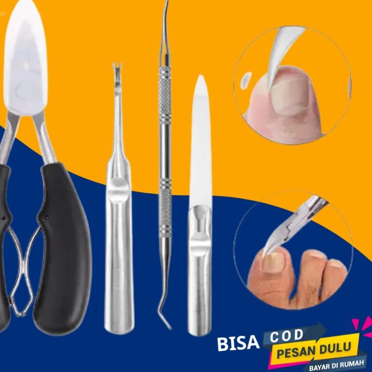 ☟ Kumplit Gunting Pemotong Kuku Jempol Kaki Miring Anti Cantengan Set / Alat Potong Kuku cantengan 4