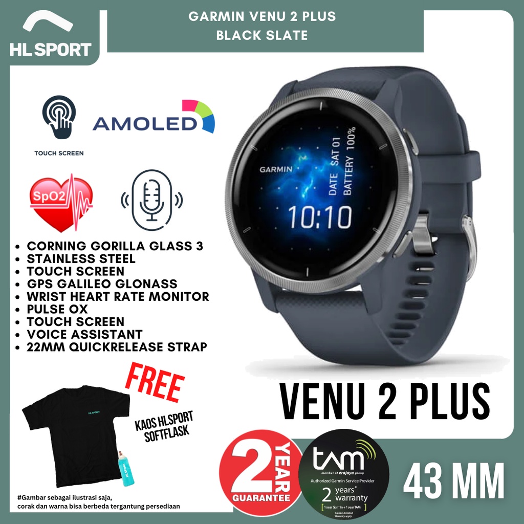 Garmin Venu 2 plus / Garmin Venu 2+ GPS WiFi Garansi Resmi TAM