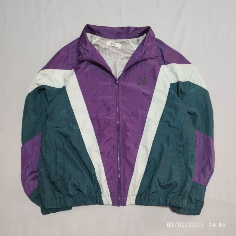 winbreaker colorblock wego - jaket vintage - colorblock jacket - jaket second - winbreaker colorbloc