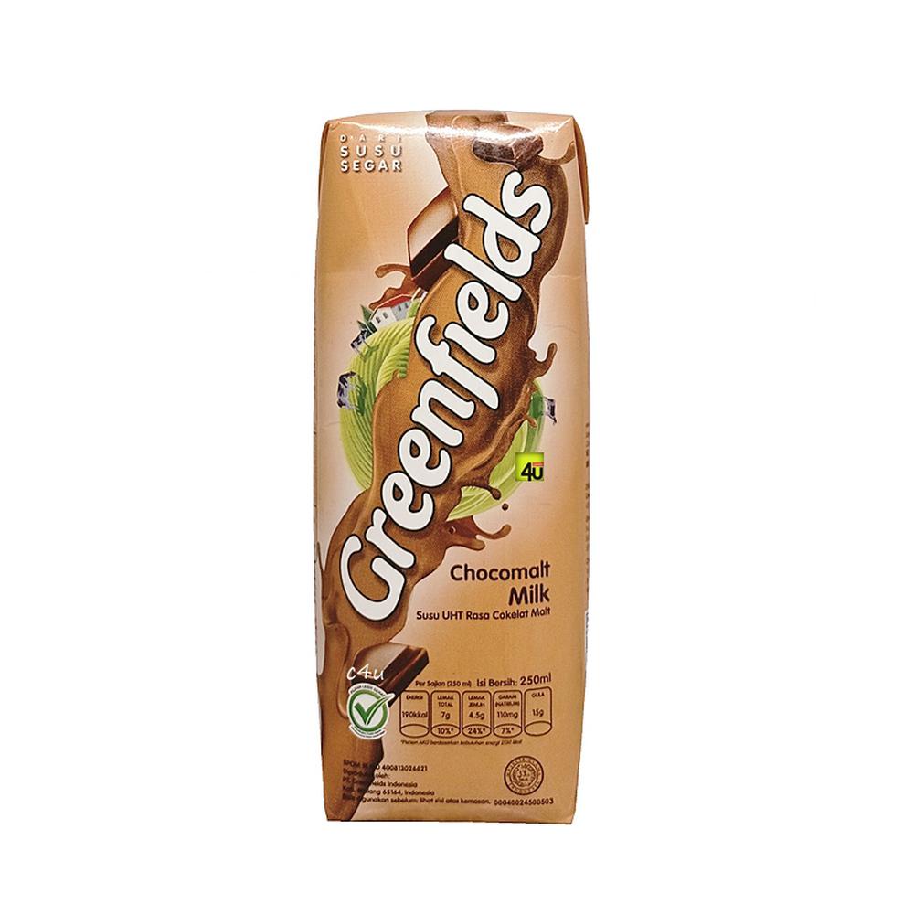 Susu Greenfields UHT 250 ml Full Cream Coklat Straw | Greenfield 250m