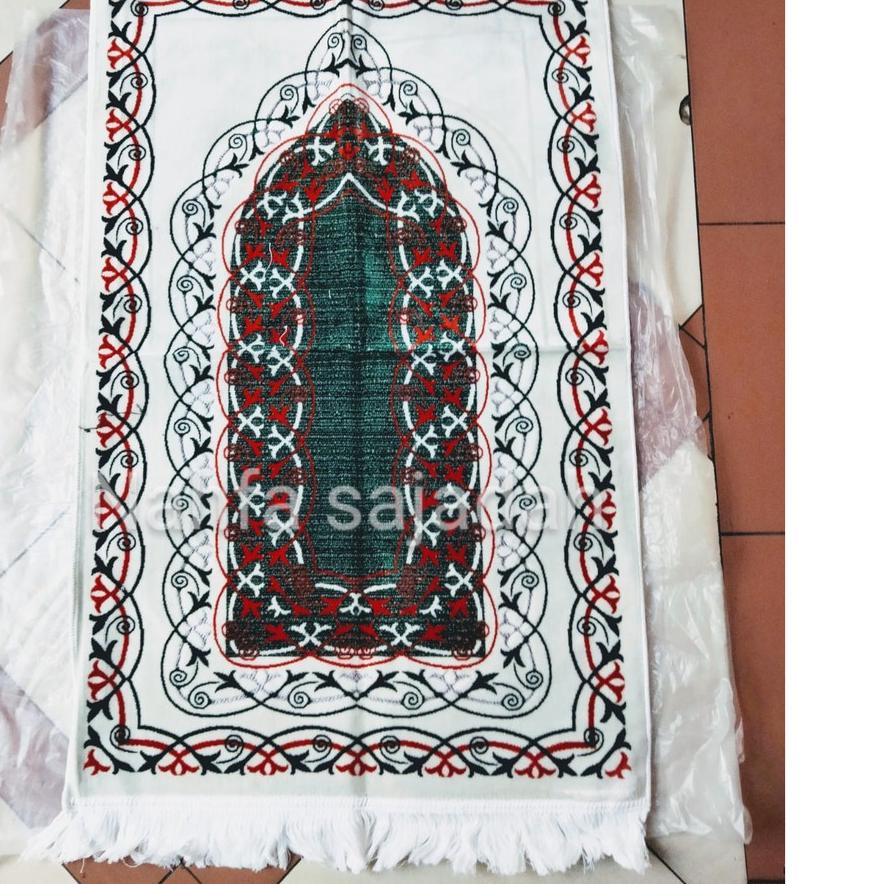 ▼ Sajadah Mahar Pernikahan Sajadah Turki Safatex Lurek Sajadah Turki Putih Kombinasi ♧