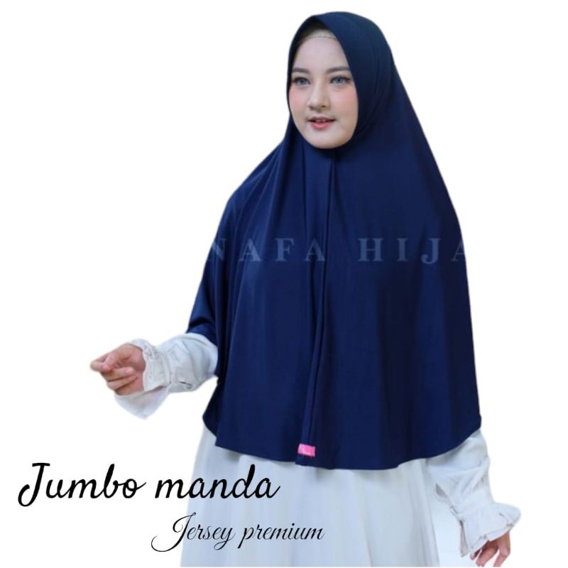 [ Qiqi Hijab ] JUMBO MANDA••hijab instan jersey premium••hijab jumbo