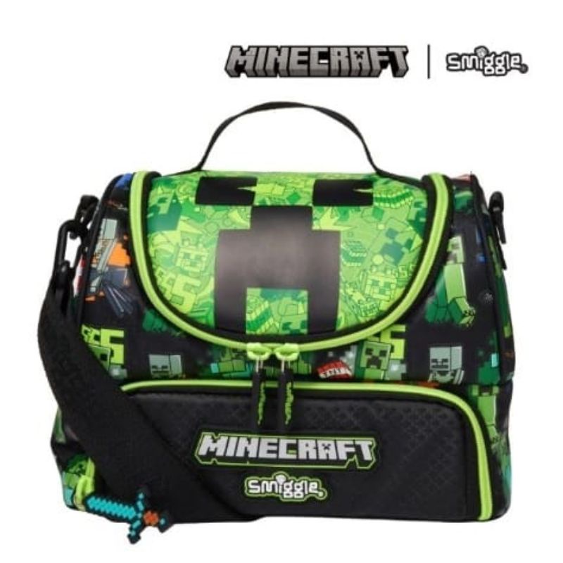 Smiggle Minecraft series ransel/TAs makan/lunchbag/dompet