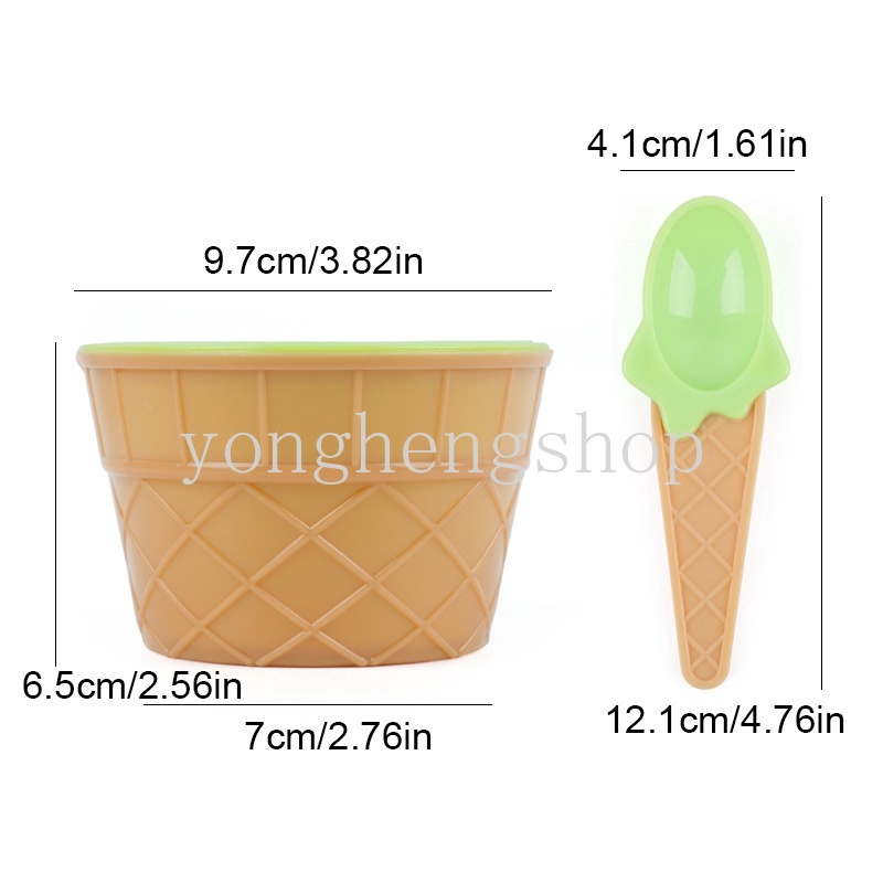 Mangkuk Es Krim Dengan Sendok Dapat Digunakan Kembali Untuk Peralatan Makan Anak