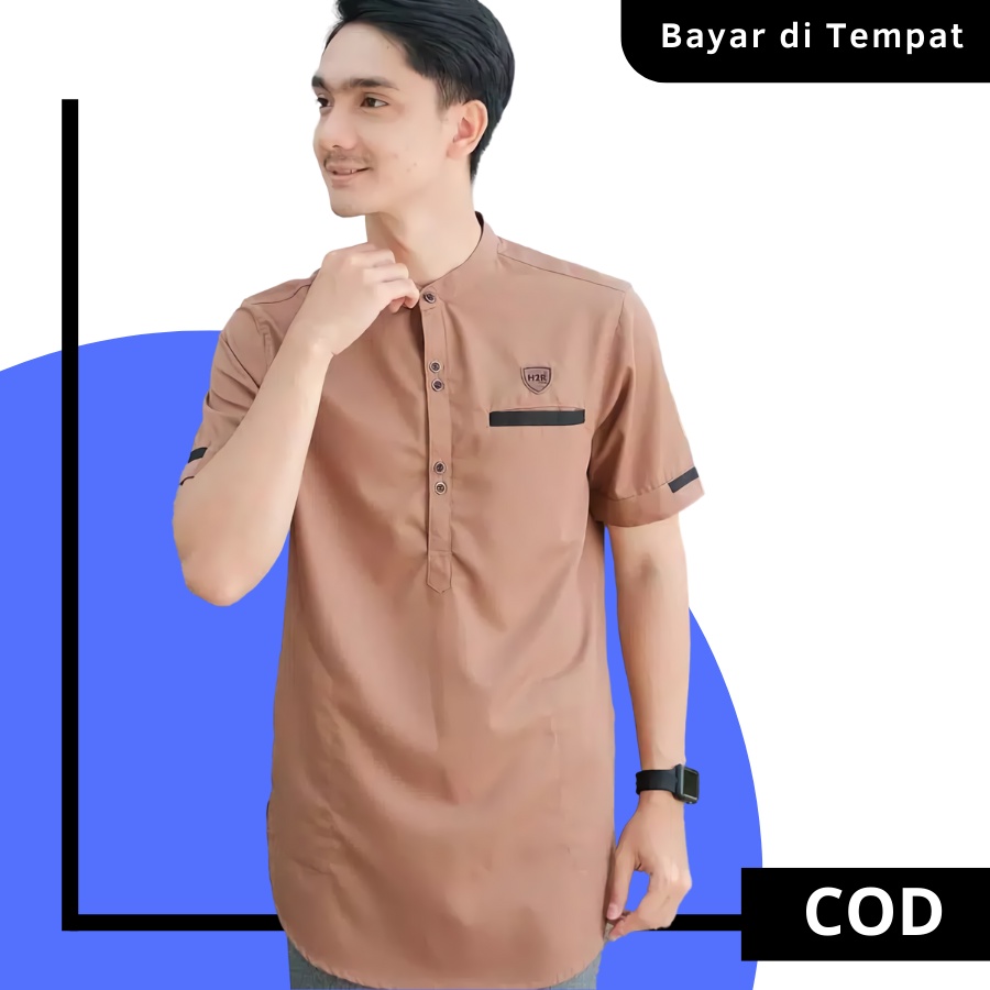 Baju Koko Dewasa Lengan Pendek Premium Terbaru 2023