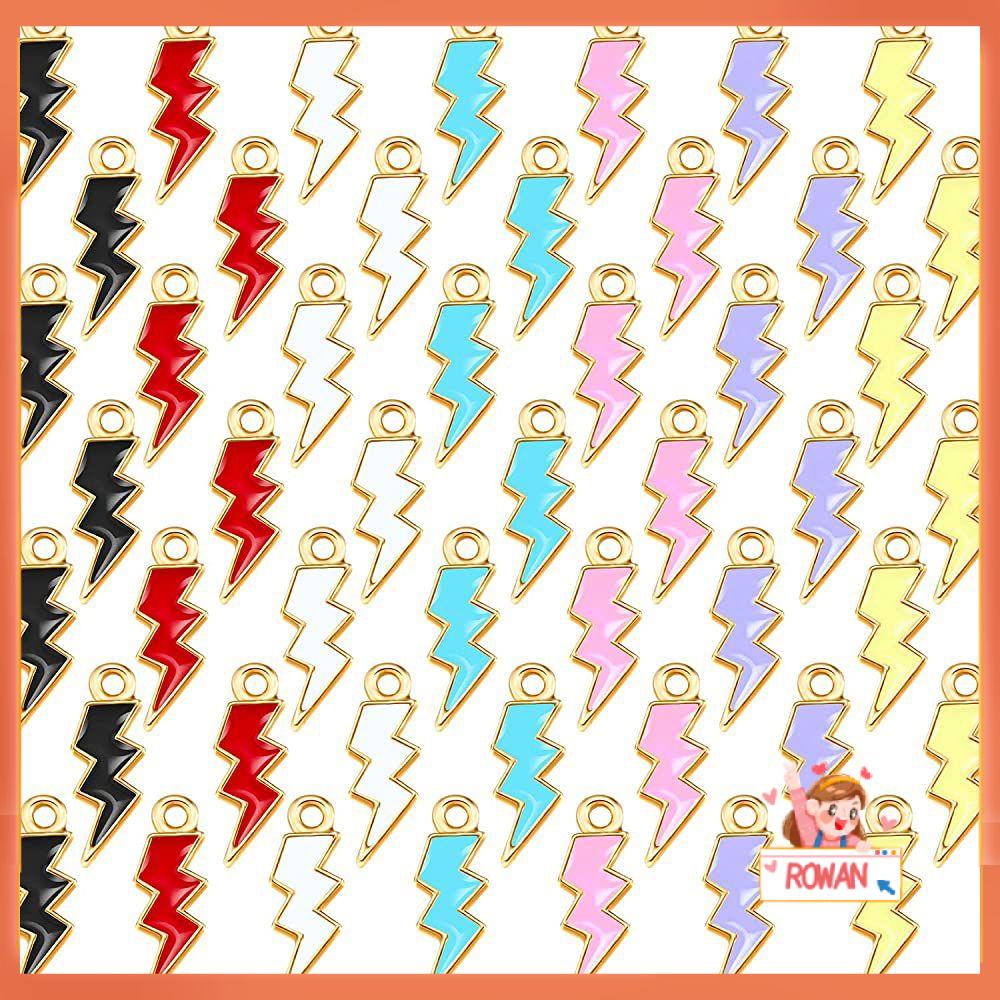 R-flower 10PCS Liontin Petir Warna Permen Gelang Anting DIY Aksesoris Enamel Charms