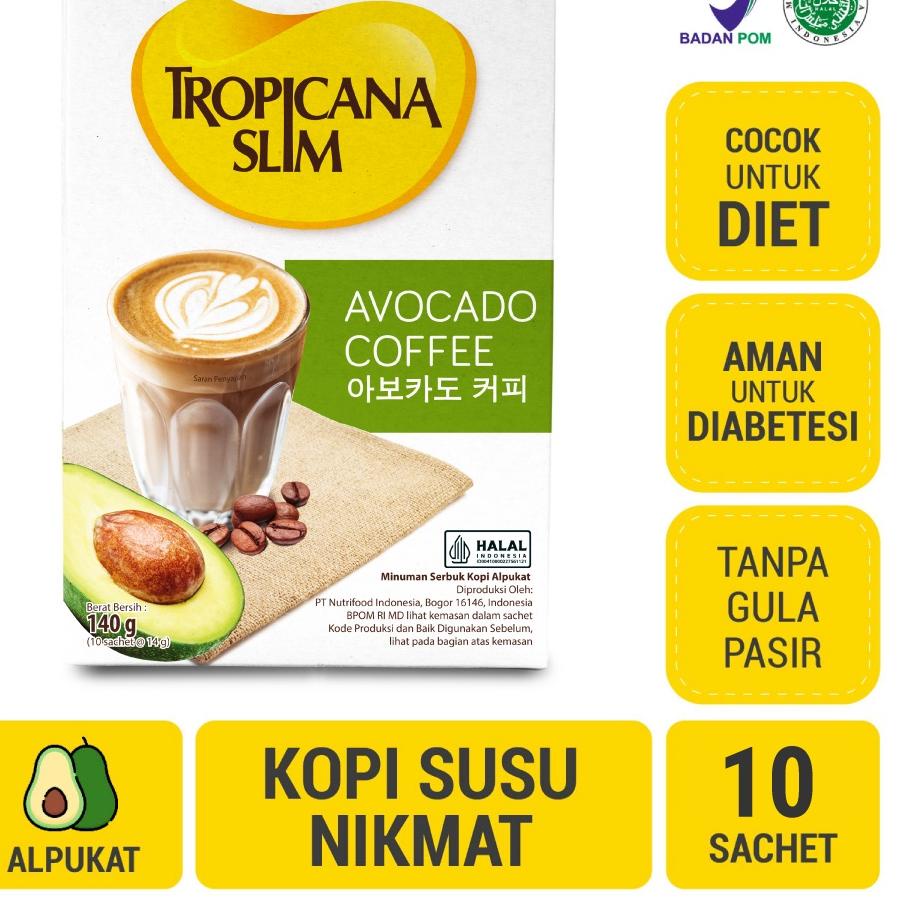 

➩ Tropicana Slim Avocado Coffee 10 Sachet - Kopi Susu Nikmat Tanpa Gula Pasir ✷