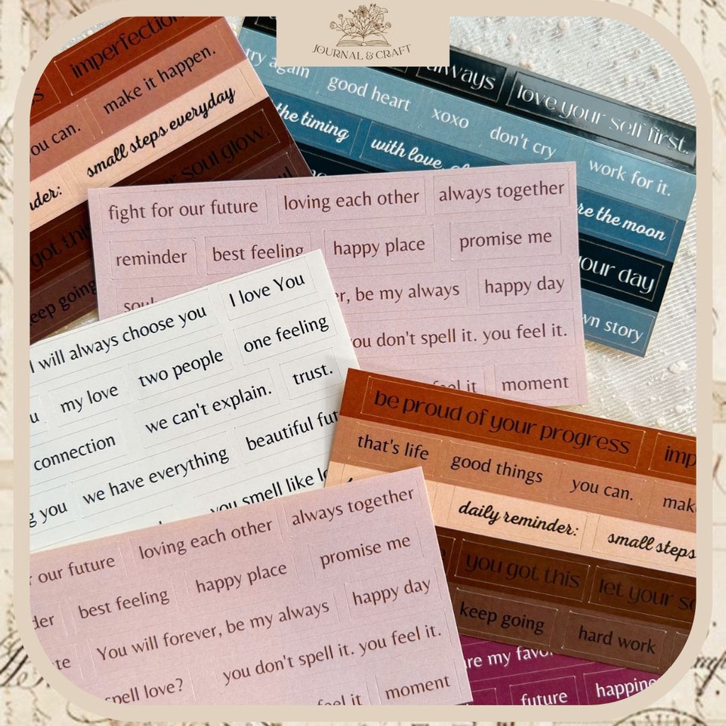 Sticker Words Mini stiker kata-kata tulisan aesthetic quote deco