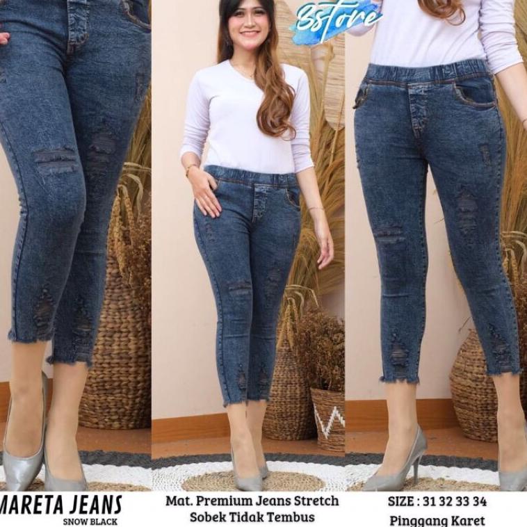 Harga Spesial Jeans Wanita Sobek tidak tembus . Jeans Wanita Kekinian . Mareta Jeans . Jeas ggang ka