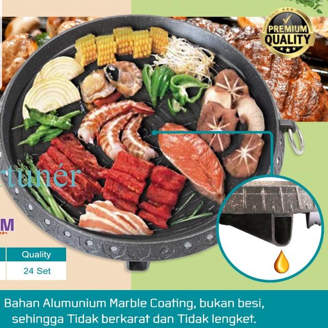 ✤ Alat Panggang YAKINIKU GRILL PAN Panggangan NON-STICK - Pemanggang ikan ayam sate bbq ☜