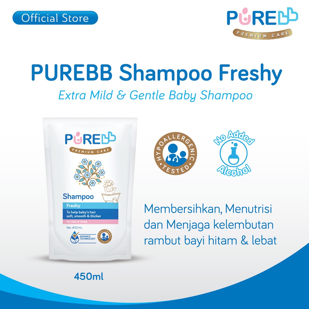 PURE BB Shampoo Refill 450ml Original Shampo Bayi