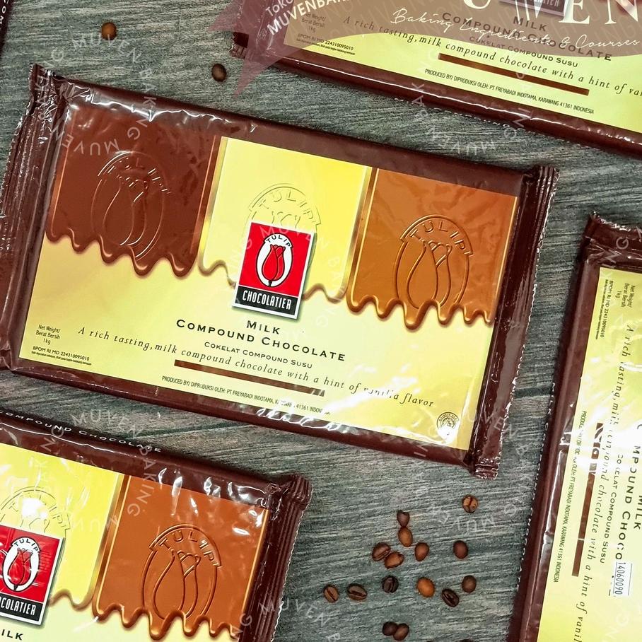

☏ COKLAT BATANG TULIP MILK 1 Kg / COKELAT CHOCOLATE COMPOUND ♚