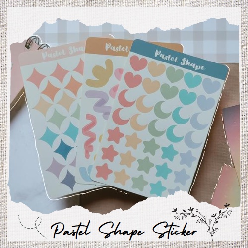 

Pastel Shape Sticker / stiker love / stiker bintang/ stiker pastel/ stiker bulan/ stiker aesthetic/ stiker warna pastel