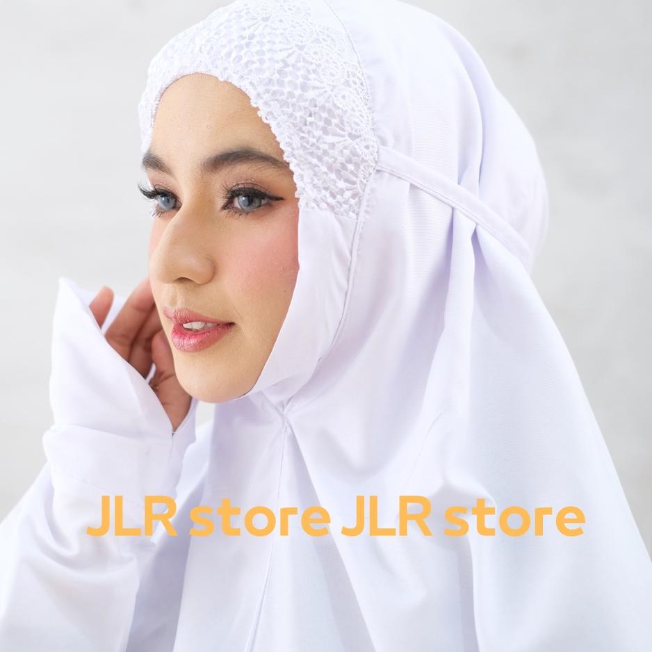 [ Bisa Cod ] Mukena Terusan Putih Polos Renda Khadijah Katun Mikro Hot 