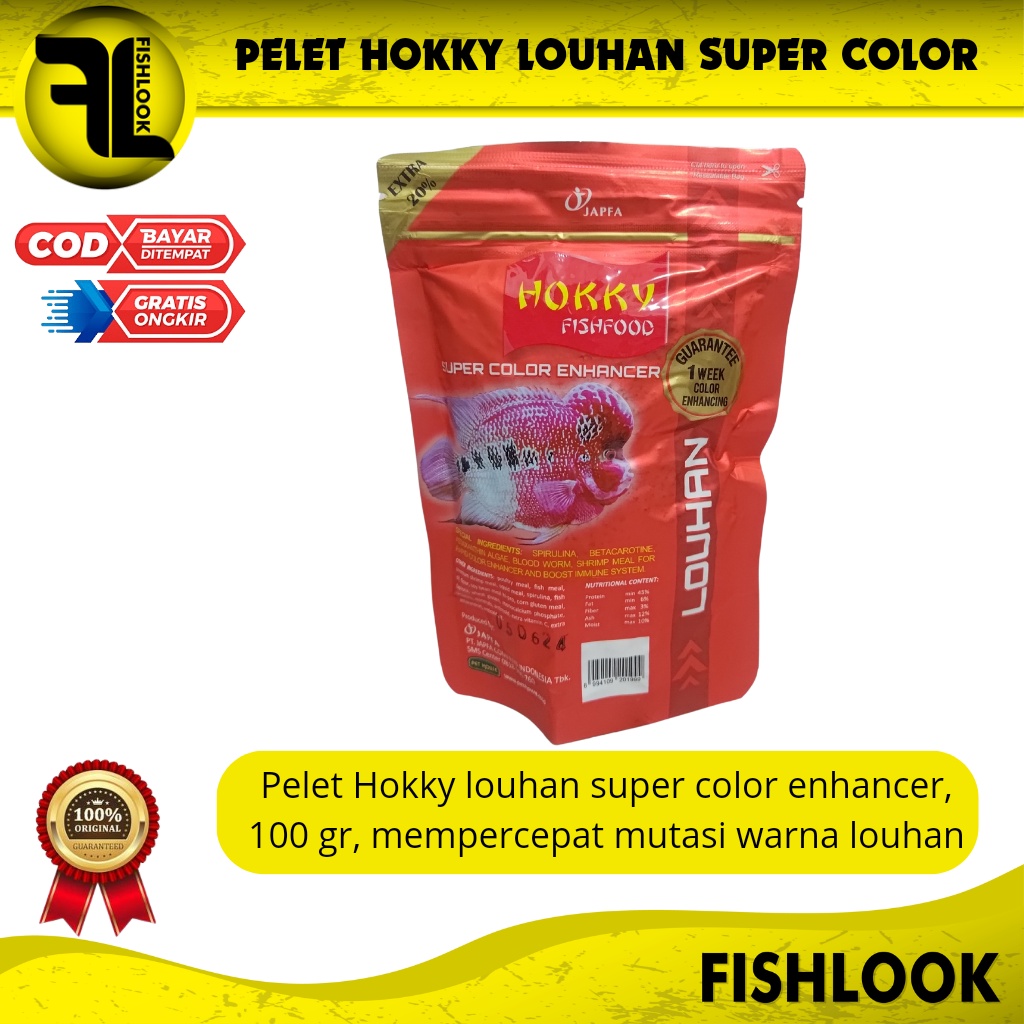 HOKKY LOUHAN SUPER COLOR ENHANCER PAKAN PELET MAKANAN IKAN