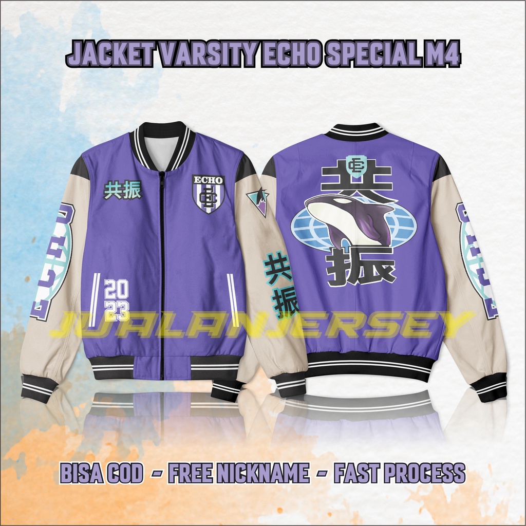 JAKET VARSITY ECHO ESPORT M4 WORLD CHAMPIONSHIP TERBARU FREE CUSTOM NICKNAME