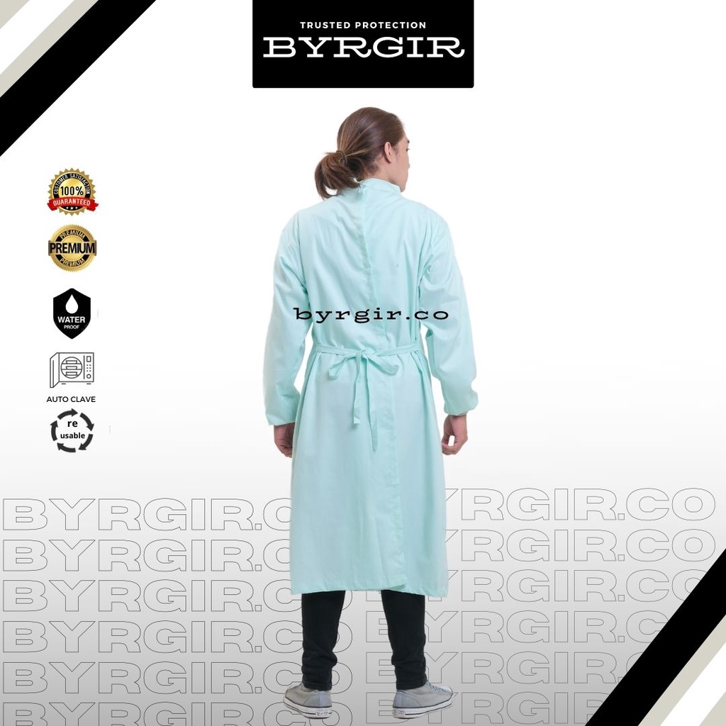 BYRGIR  Surgical Gown Baju Gaun Operasi Katun Oxford Waterproof APD RS Dokter Perawat