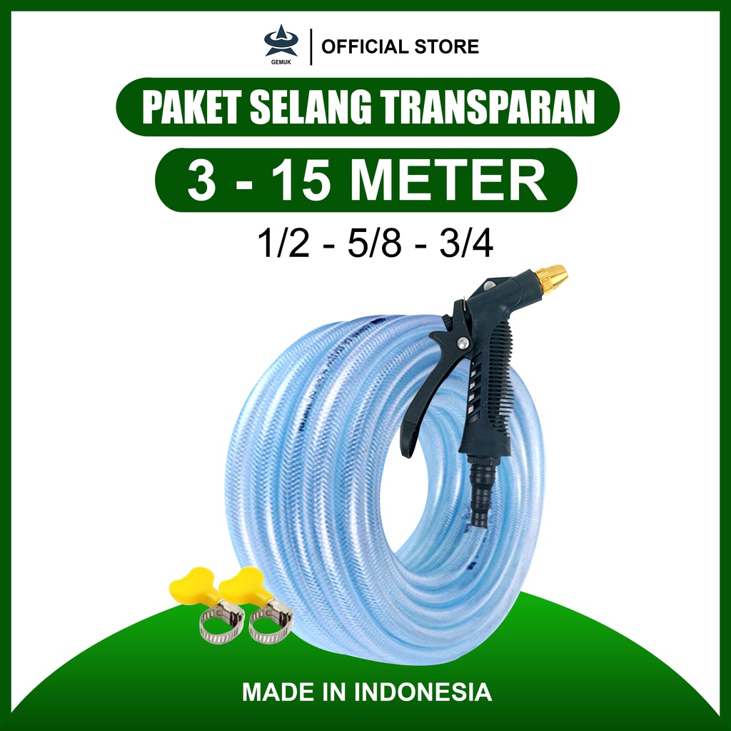 Jual Gemuk Paketan Selang Transparan Dan Semprotan Air Meter Meter Meter Meter