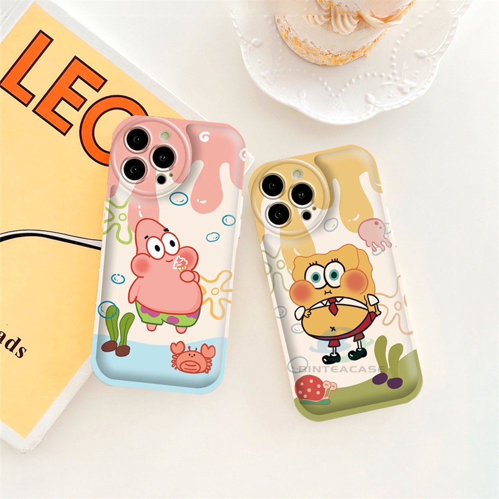 Oppo A77S A57 A16 A16K A17 A5S A12 A3S A12E A92 A52 F1S A53 A33 A31 A9 A5 A15 A15S A54 F9 C1 A11K SpongeBob Dan Patrick Star Airbag Phone Case Binteacase