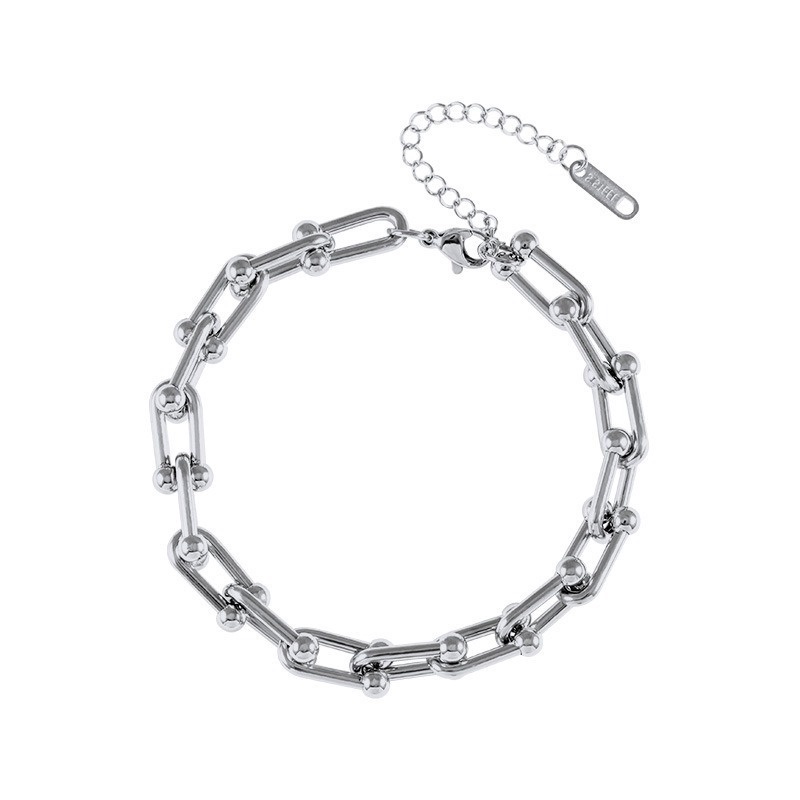 Gelang Rantai Bahan Stainless Steel Bentuk U Untuk Wanita