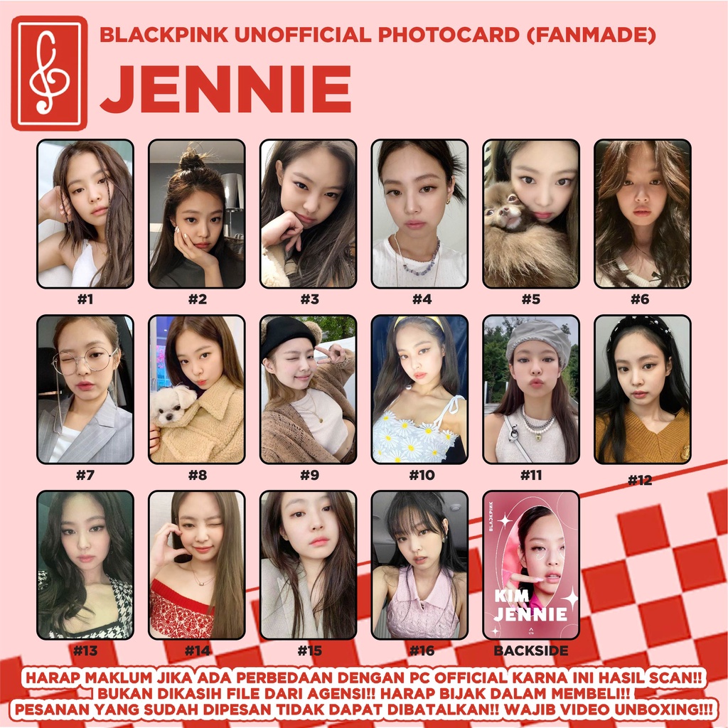 [SELCA JENNIE BLACKPINK] PHOTOCARD SELCA GIRLFRIEND CRUSH MATERIAL UNOFFICIAL FANMADE DECO