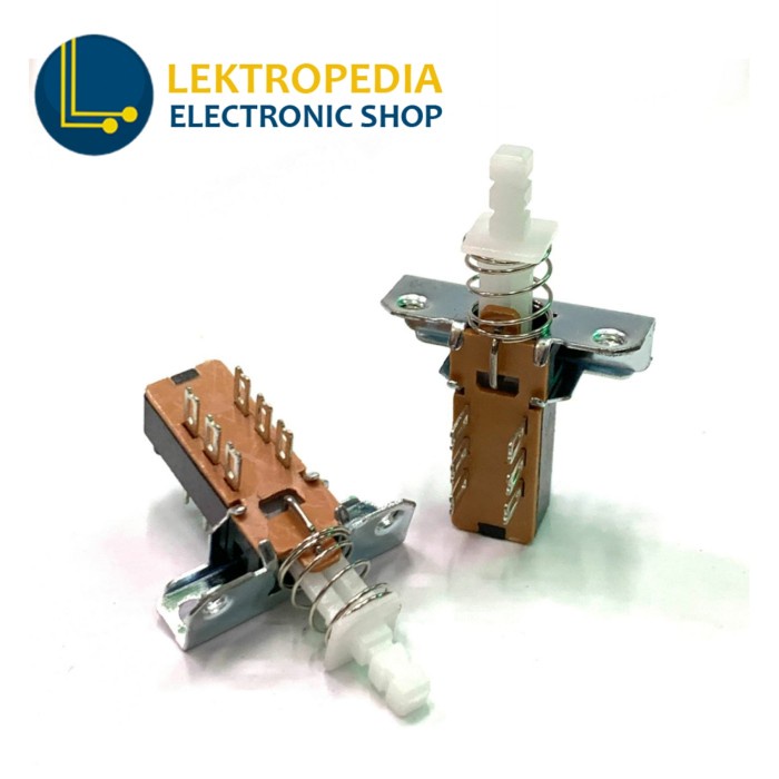 Push Switch 2x3 Hitam Kecil Dpdt 6 pin 6p 6pin kaki Saklar Button TV
