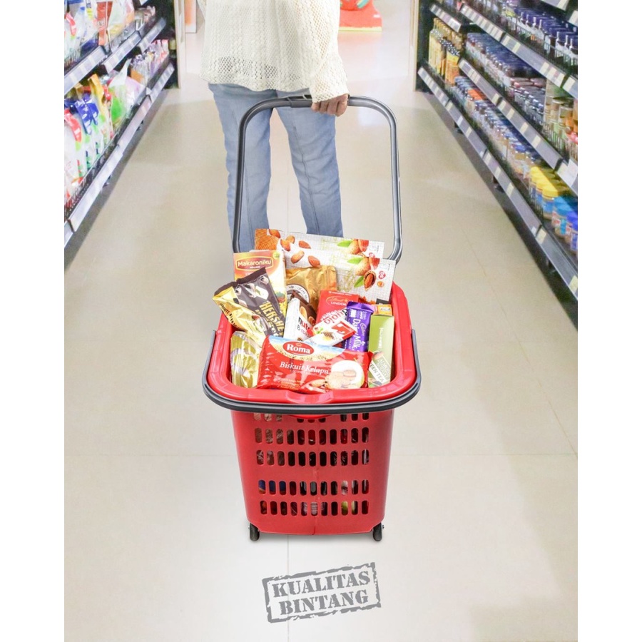 Lion Star Trolley Basket Troli Keranjang Belanja Shopping Bucket Roda BW-31 bw-32 super indo alfa