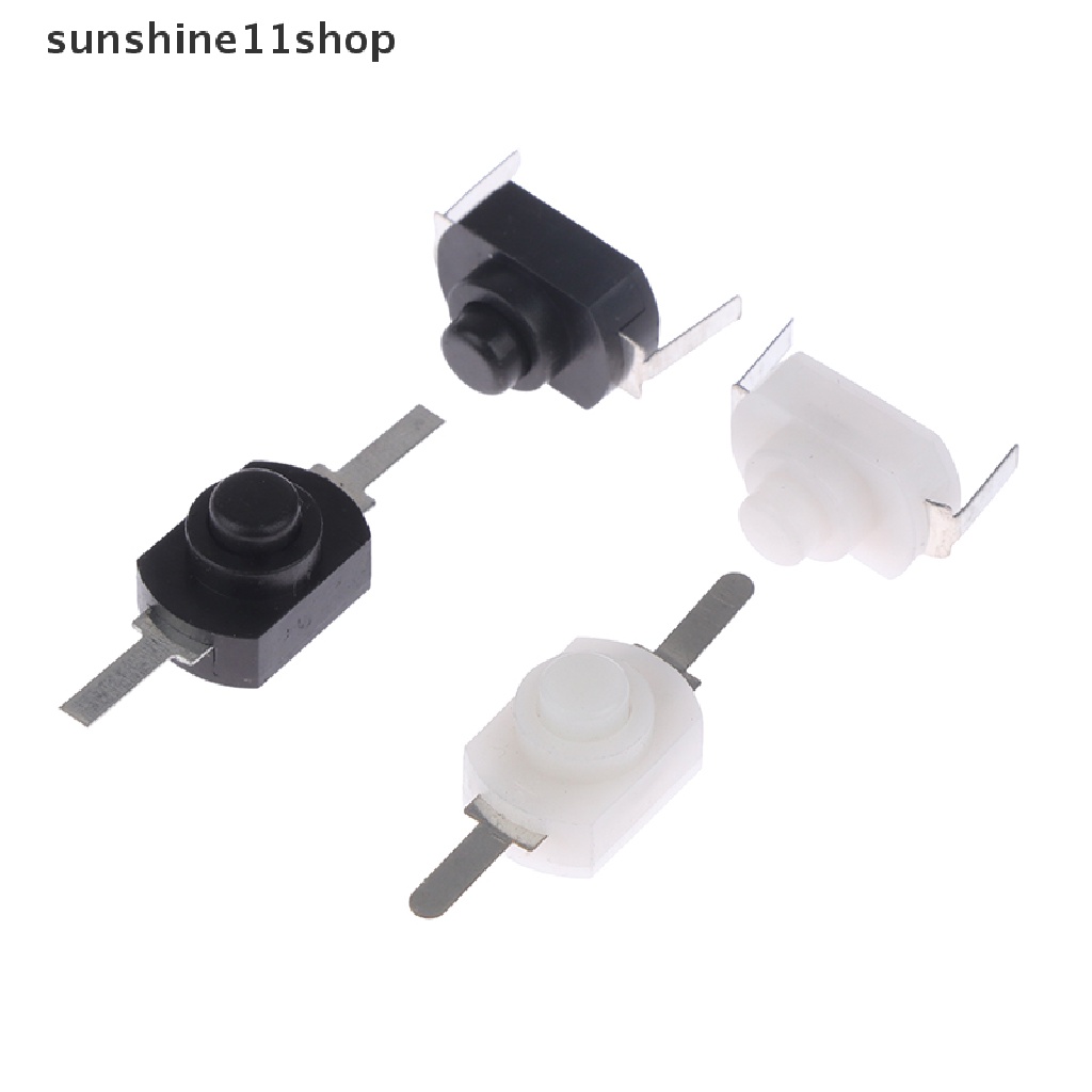 Sho 10pcs DC 30V 1A Hitam Putih Saklar Tombol Tekan On Off Mini Untuk Torch Elektrik N