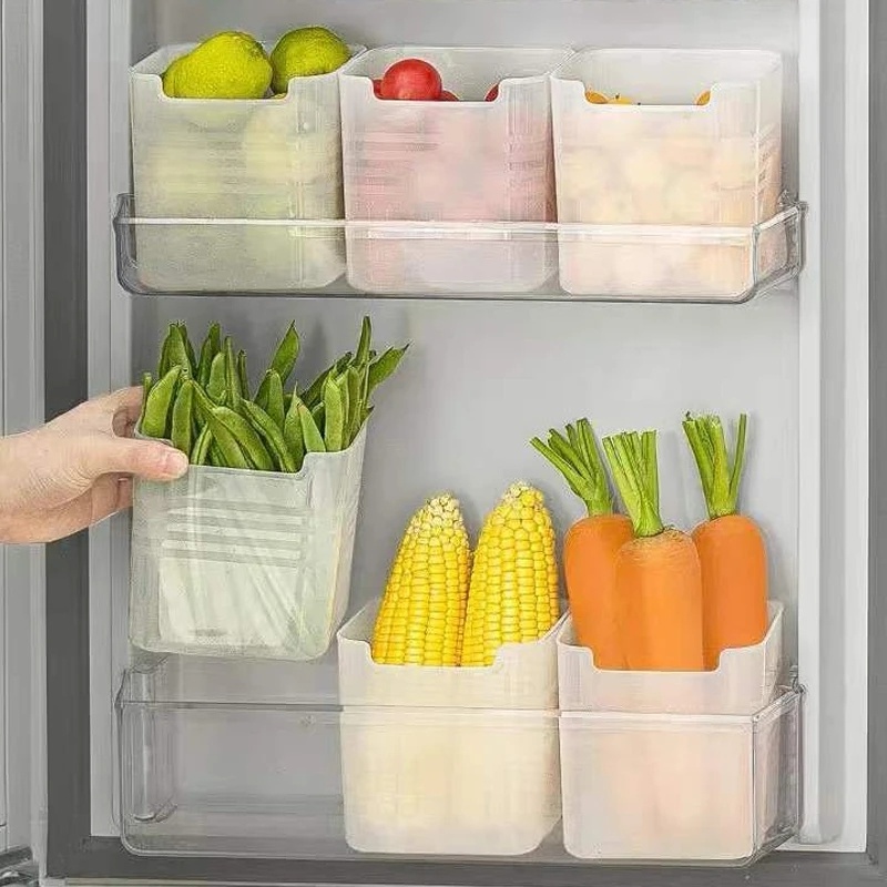 [Unggulan] Fridge Organizer Food Fresh Storage Box Kulkas Pintu Samping Sayur Buah Bumbu Organizer Case Wadah Klasifikasi Makanan Multifungsi Aksesoris Dapur