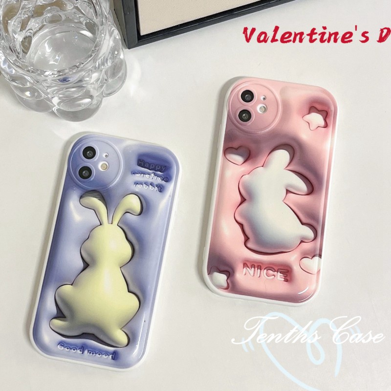 Kompatibel Dengan Samsung A14 A04e A54 A23 A33 A53 A73 A03 A03s A02 A12 A22 A52 A52s A72 A32 A51 A71 A50 A50s A30s A21s A31 A30 A20 M53 M32 M53 3D Vision Rabbit Phone Case Soft Cover