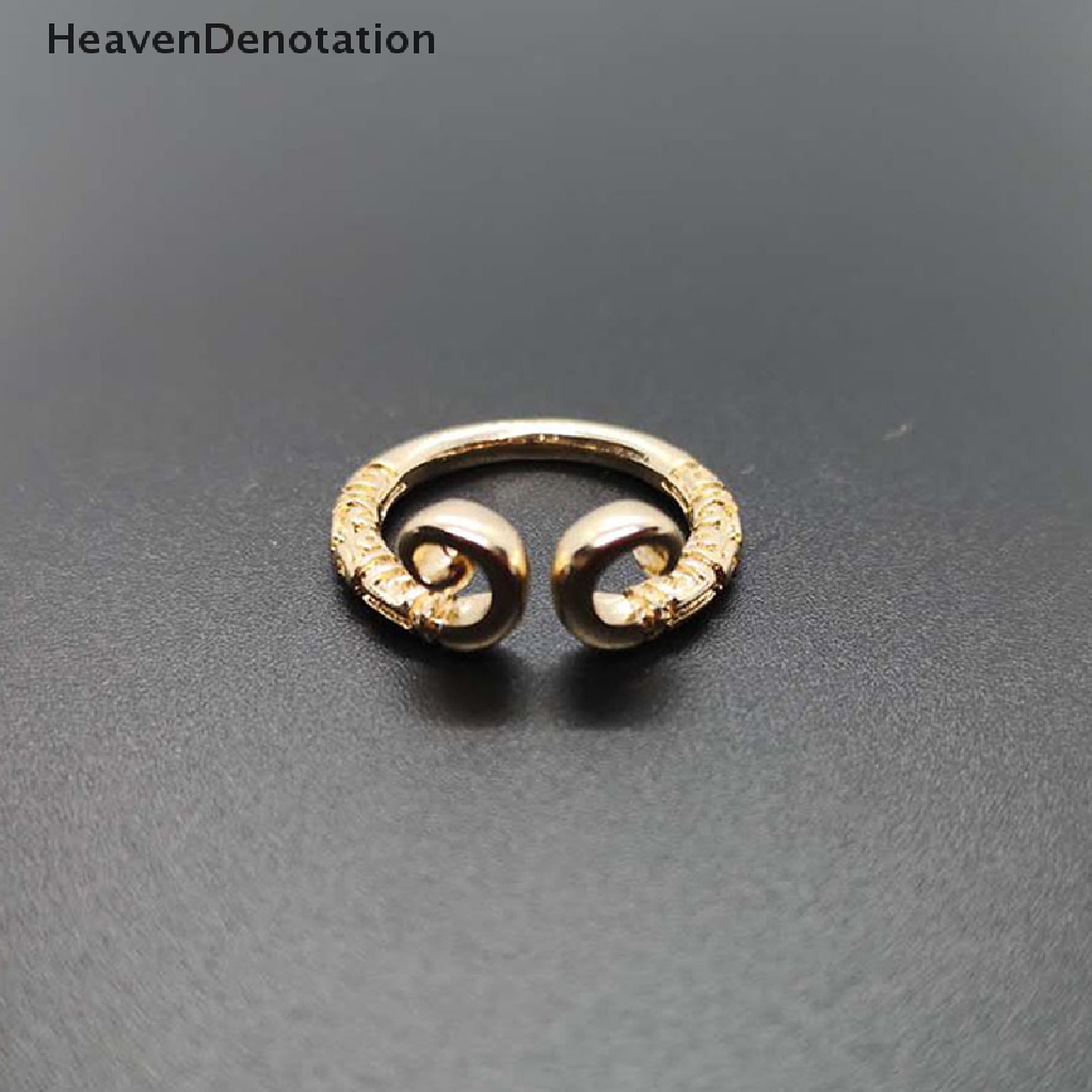 [HeavenDenotation] Cute Monkey King Ring Cincin Pasangan Pasangan Pria Monkey King Golden Cudgel Ring Resizable Finger Rings Untuk Wanita Pengencang Mantra Cincin Golden Rod Open Ring HDV