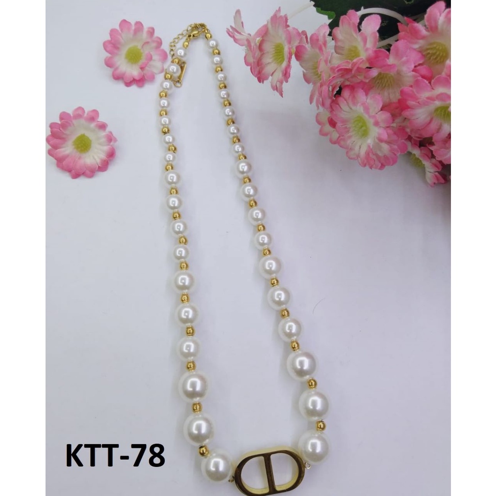 KALUNG TITANIUM EMAS GOLD BULAT MUTIARA TERMURAH / DUNIA GELANG TERBARU